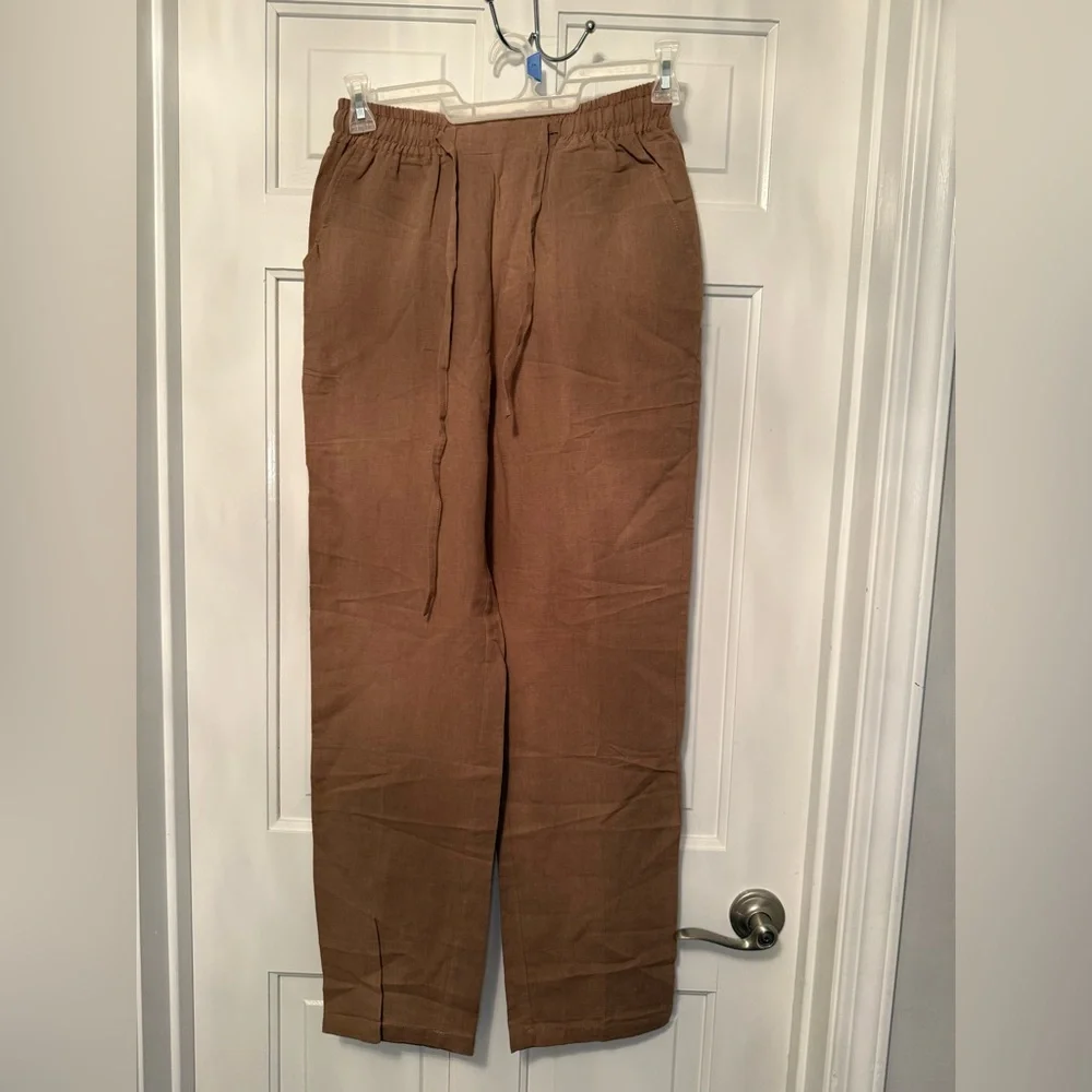 Fanwo Men’s Linen Blend Pants – Tagged XL (Fits Like M) – New With Tags